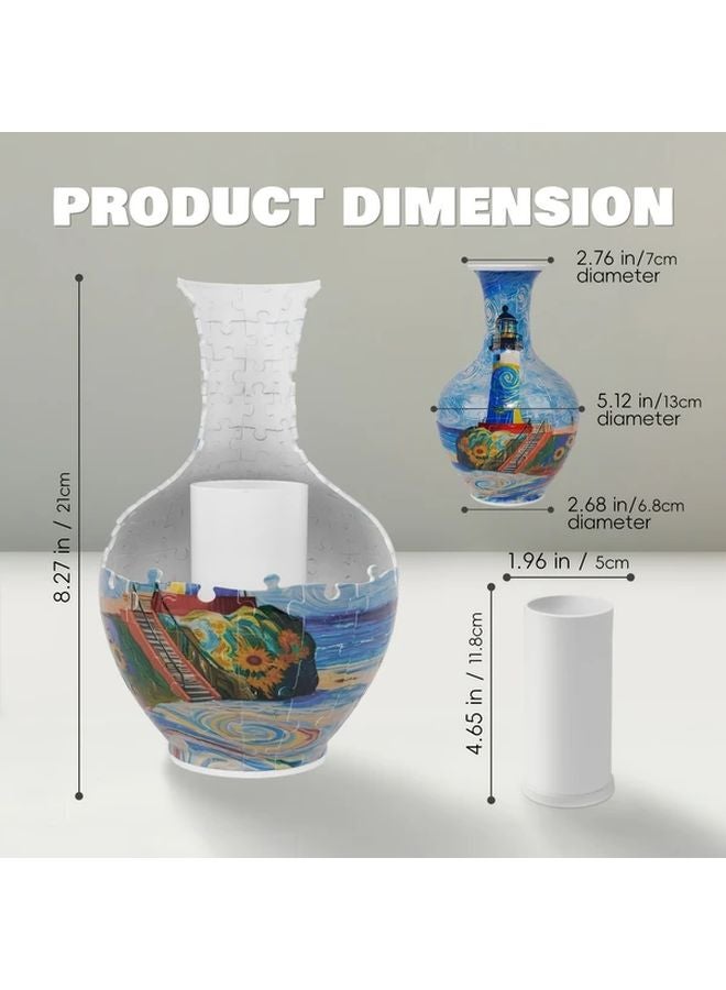 لغز ثلاثي الأبعاد مزهرية منارة SH1696 هدية ديكور فريدة للمكتب المنزلي - Image 2